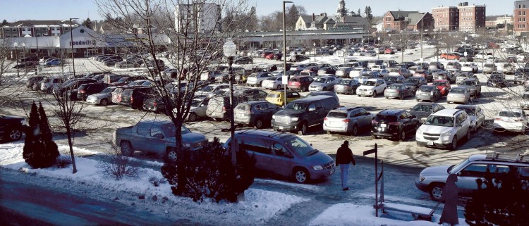 The Waterville City Council is expected to decide Wednesday night on a proposal to prohibit overnight parking on city streets during winter. Parking would still be allowed at The Concourse parking lot, above, and at Head of Falls.