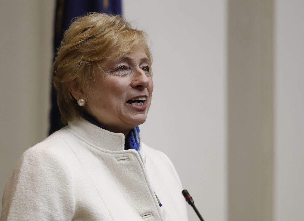 Gov. Janet Mills delivers her State of the Budget address to the Legislature, Monday, Feb. 11, 2019, at the State House in Augusta, Maine. (AP Photo/Robert F. Bukaty)