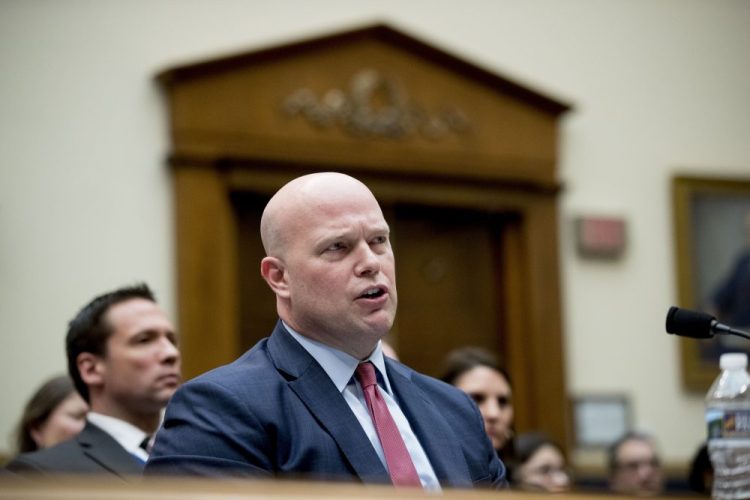 Acting Attorney General Matthew Whitaker speaks during a House Judiciary Committee hearing on Capitol Hill, Friday, Feb. 8, 2019, in Washington.  