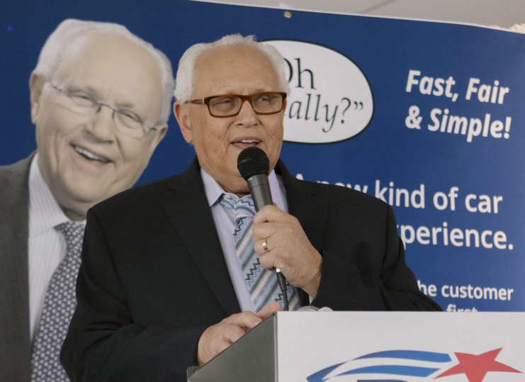 Ira Rosenberg, Prime Motor Group owner, speaks at his retirement party in Saco on Oct. 27, after nearly 60 years in the business.