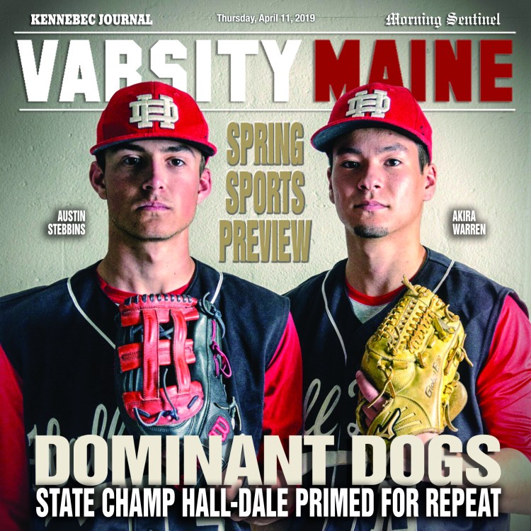 FARMINGDALE, ME - MARCH 29: Defending Class C state champs Hall-Dale baseball players 
on Friday March 29, 2019 at Hall-Dale High School in Farmingdale. (Staff photo by Joe Phelan/Staff Photographer)