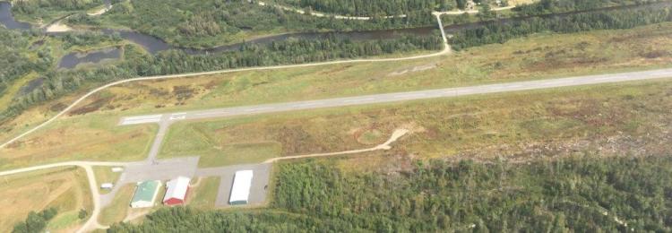 An overhead view of the Newton Field Airport in Jackman. 
