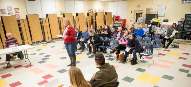 SKOWHEGAN, MAINE - JANUARY 23, 2020
Margaret O'Connell, speaks in favor of the move to bring gender neutral bathrooms to the RSU school district during an RSU 54 school board meeting at the Skowhegan Middle School on Thursday, January 23, 2020. (Morning Sentinel photo by Michael G. Seamans/Staff Photographer)
