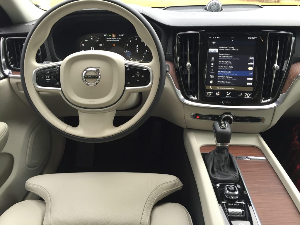 Like so many new arrivals, the Volvo is loaded with tech. There is a mobile app with remote start, wi-fi hotspot, smartphone integration, plus apps in the 12.3-inch entertainment screen for Pandora, Spotify, and Tunein.