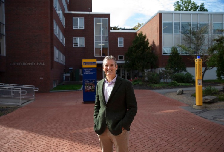 USM President Glenn Cummings, photographed on the Portland campus Oct. 5, will step down at the end of this school year and take on a teaching role at the university.