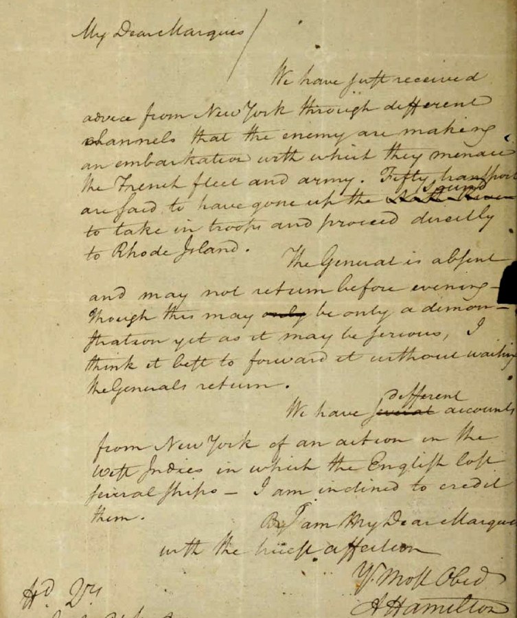 Alexander Hamilton Letter