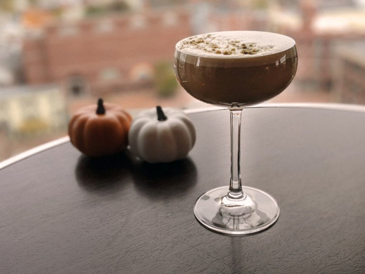 The PSL Martini from Top of the East in Portland, made with pumpkin spice, vanilla vodka, coffee and cream.