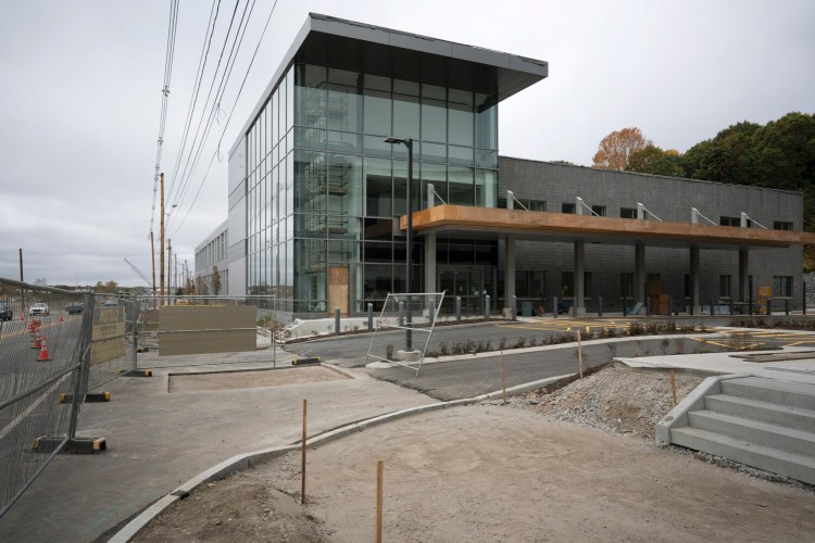 PORTLAND, ME - OCTOBER 15: The glass entryway of the new Veterans Affairs clinic in Portland on Commercial Street will have a two-story mural displayed along with large medals for each branch of service. The facility will have a staff of about 140 and combine services currently offered at the VA clinics in Saco and Portland. (Staff photo by Gregory Rec/Staff Photographer)