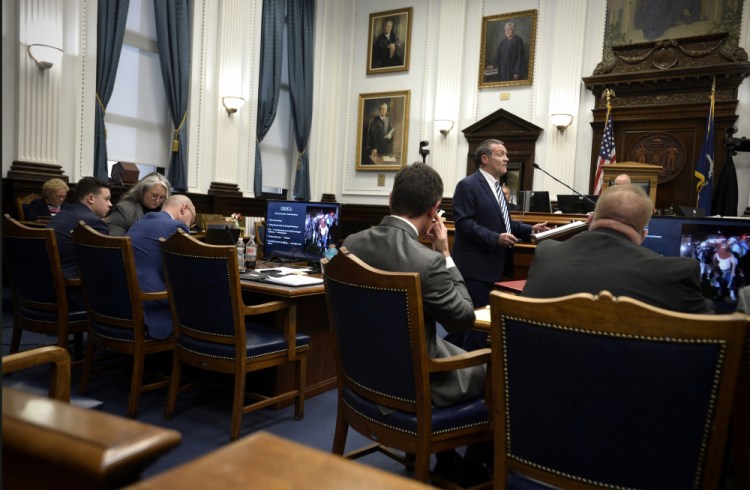 Mark Richards, Kyle Rittenhouse's lead attorney, gives his closing argument during Rittenhouse's trial at the Kenosha County Courthouse in Kenosha, Wis., on Nov. 15, 2021. Mental health advocates say that during closing arguments, Richards dangerously implied that people with mental illnesses are homicidal and need to be killed. 