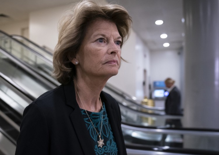 Sen. Lisa Murkowski, R-Alaska, heads to a briefing on Capitol Hill in Washington in January 2020. 