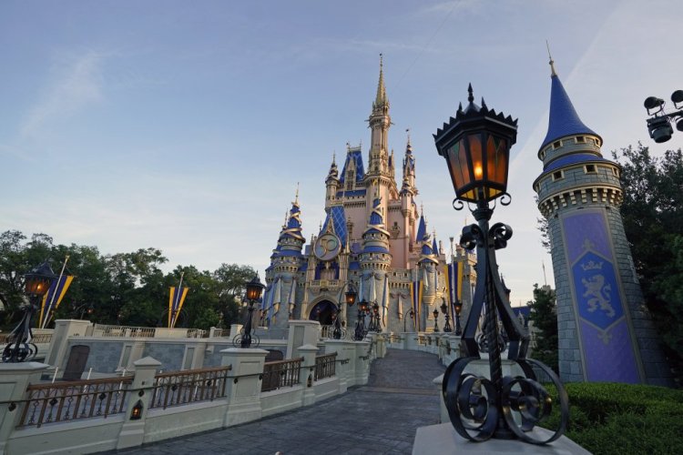 The Cinderella Castle at the Magic Kingdom at Walt Disney World is seen at the theme park, Aug. 30, 2021, in Lake Buena Vista, Fla. 