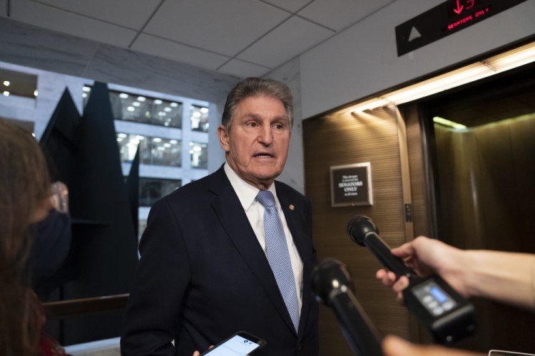 Sen. Joe Manchin, D-W.Va., is focused on narrowing the bill's child tax credit, which currently proposes monthly checks of up to $300 for millions of recipients.