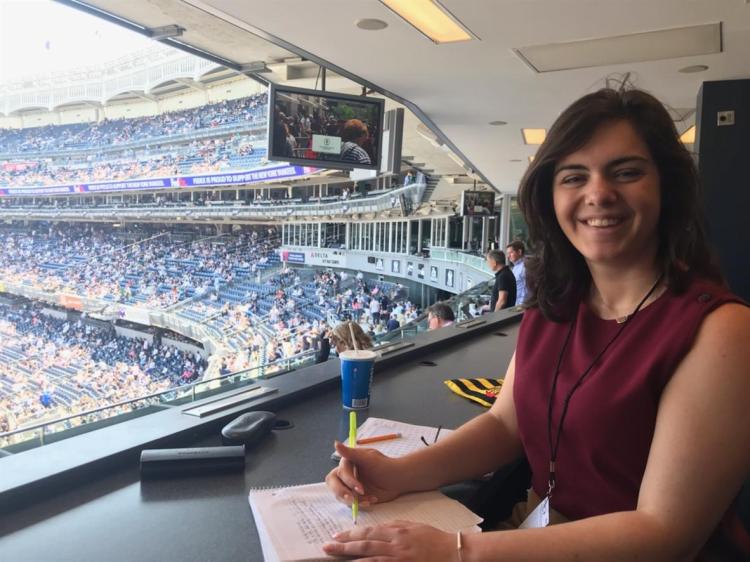 Katie Krall, 24, worked as an operations analyst for the Cincinnati Reds after serving a nearly two-year fellowship in Major League Baseball's commissioner's office. This season she will be a member of the Portland Sea Dogs coaching staff as a development coach.