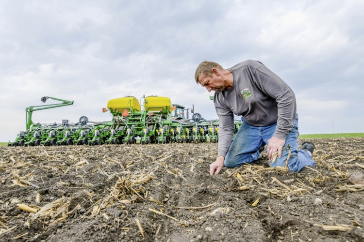 Jeff Frank on his farm near Auburn, Iowa in 2018. 