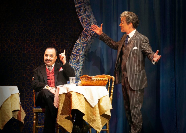 Steven Rattazzi and Christopher Gurr are seen in Agatha Christie’s "Murder on the Orient Express" during a previous production at the Ogunquit Playhouse. 