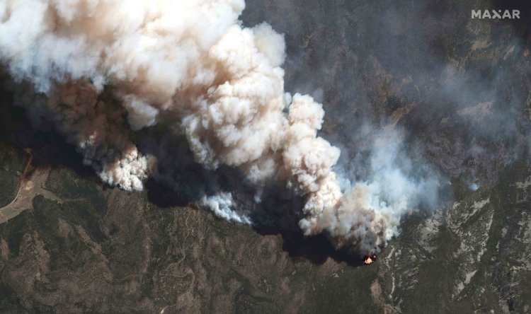 The active fire lines of the Hermits Peak wildfire, in Las Vegas, N.M., on May 11.
