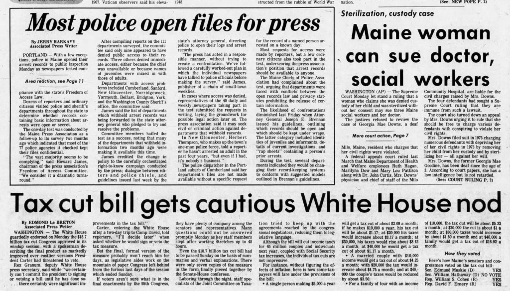 1978 Supreme Court says woman from Milo can sue doctor