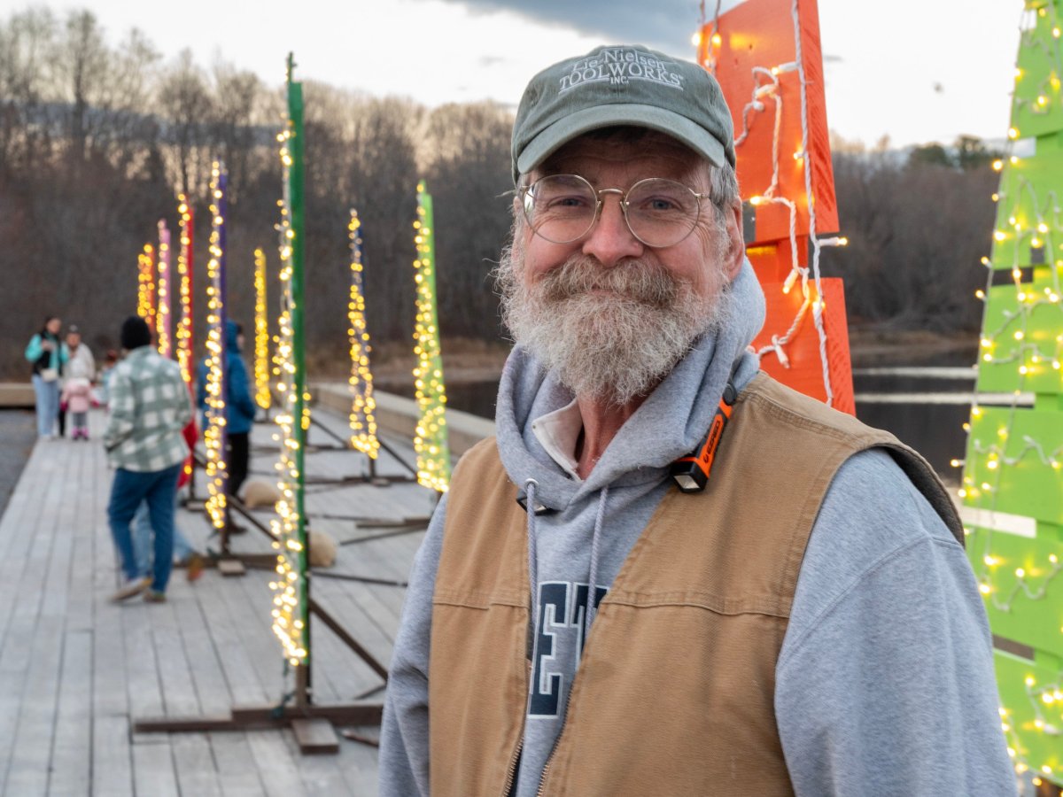 Hallowell’s famous rainbow chairs are stored for the winter. Now, public art fills the space