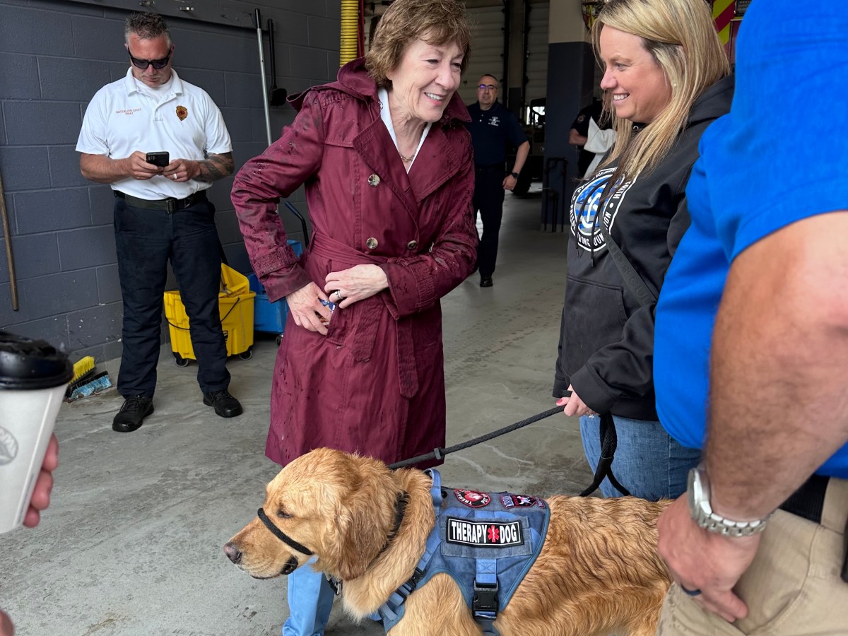 Sen. Susan Collins, R-Maine, appears at an event in Auburn on May 28, 2026.