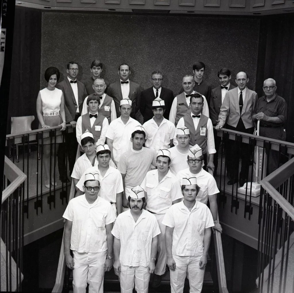 The Momma Baldacci's restaurant staff in Bangor gathers for a picture in uniforms in this undated photo. (Provided by Joe Baldacci)
